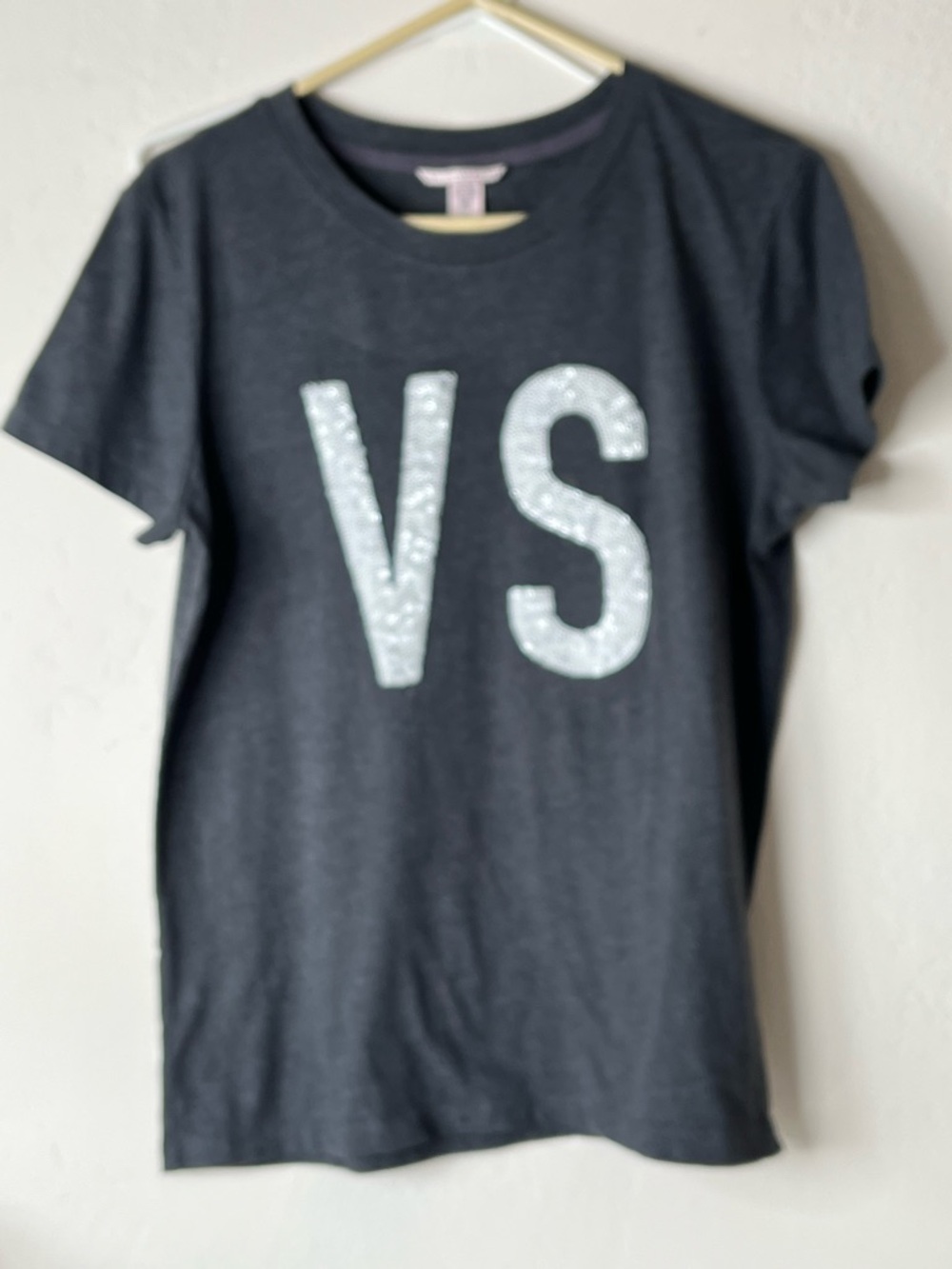 Victoria's Secret charcoal GrayTee with Sparkling VS Logo